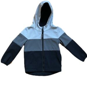 Boys CAT & JACK 4T Gray/Blk/Silver Hooded Raincoat Windbreaker Spring